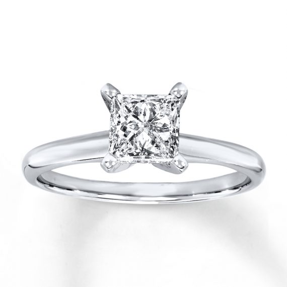 1 carat lab made princess diamond ring