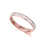 1 carat baguette lab diamond full eternity ring rose gold