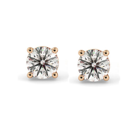 1 carat each lab round diamond earrings dubai