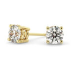 1 carat each lab round diamond earrings side