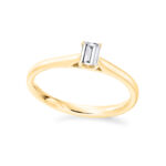 1 carat emerald cut solitaire lab diamond ring yellow gold