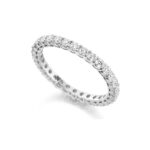 1 carat full eternity round lab diamond ring in claw setting white gold
