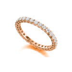 1 carat full eternity round lab diamond ring in claw setting