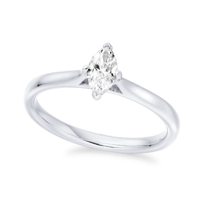 1 carat marquise lab diamond solitaire ring white gold