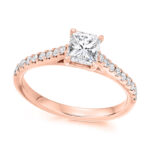 1 carat princess lab diamond ring with shoulder diamonds dubai