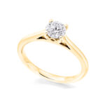 1 carat solitaire Lab diamond ring yellow gold
