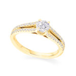 1 carat split shoulder diamond ring yellow gold