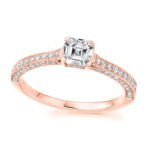 2 carat asscher cut lab diamond ring with shoulder diamonds dubai