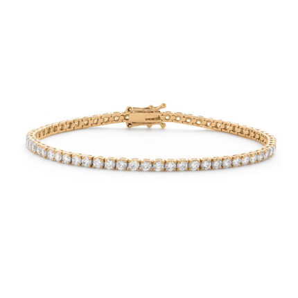 3 carat round lab diamond tennis bracelet rose gold