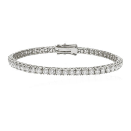 4 carat round lab diamond tennis bracelet white gold