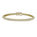 4 carat round lab diamond tennis bracelet yellow gold