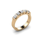 5 princess lab diamond ring rose gold