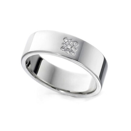 6mm Flat Court lab Diamond Wedding Ring white gold
