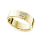 6mm Flat Court lab Diamond Wedding Ring yellow gold