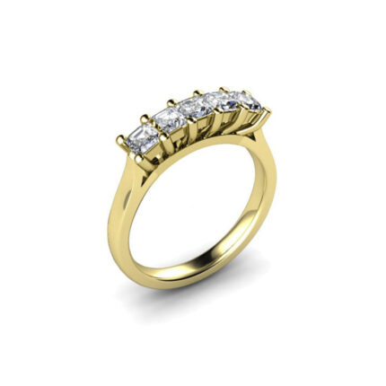 Accher 5 Stone lab Diamond Ring yellow gold