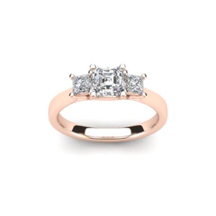 Asscher Cut Three Stone Engagement Ring dubai