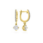 lab Diamond dangling Earrings yellow gold
