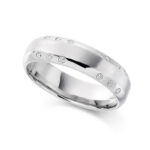 Flush Set Men's lab Diamond Wedding Ring white gold