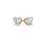 Heart lab Diamond Stud Earrings yellow gold