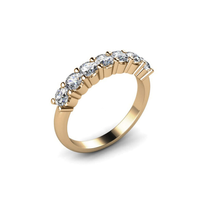 Round lab diamond 7 Stone Ring rose gold