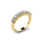Round lab diamond 7 Stone Ring yellow gold