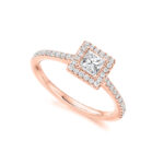 Halo ring with 1 carat princess lab diamond dubai