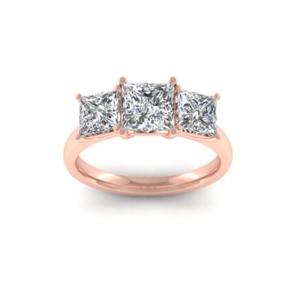 Princess cut trilogy lab diamond ring dubai