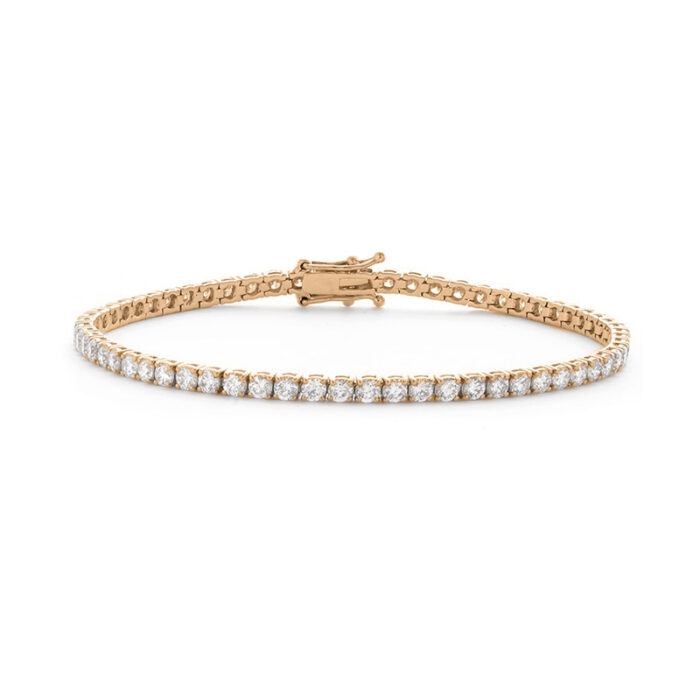 Tennis lab diamond bracelet in 2 carat rose gold