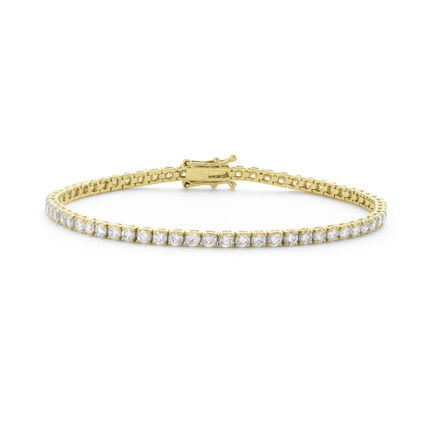 Tennis lab diamond bracelet in 2 carat yellow gold