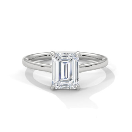 Emerald Cut Solitaire lab diamond ring